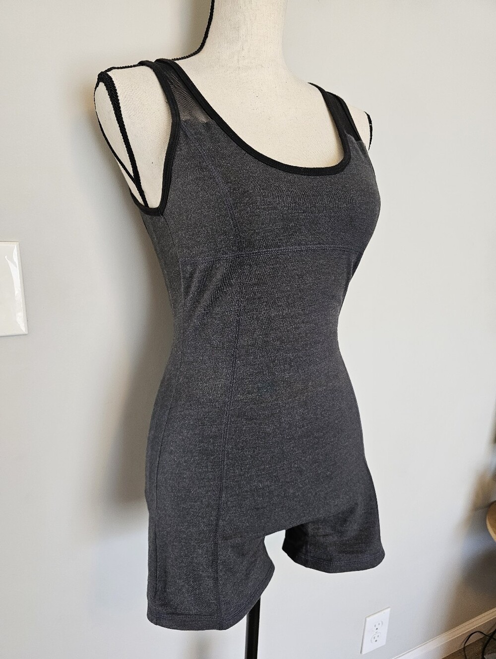 Forever 21 Charcoal Gray Athletic Yoga Romper - Sleeveless Tank Style S